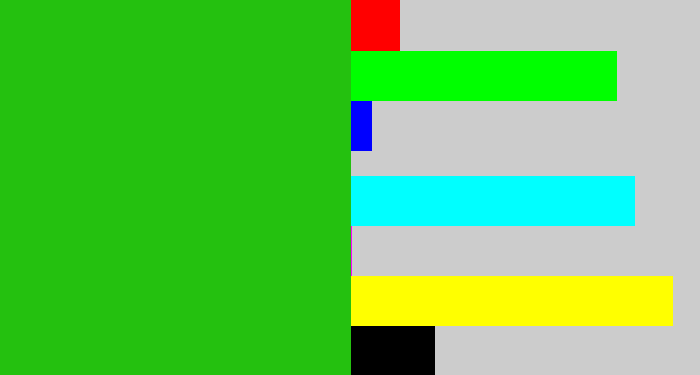 Hex color #24c10f - green