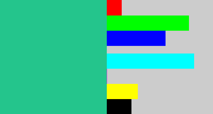Hex color #24c58c - greenblue