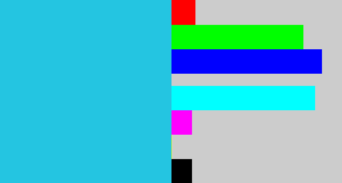 Hex color #24c5e1 - aqua blue