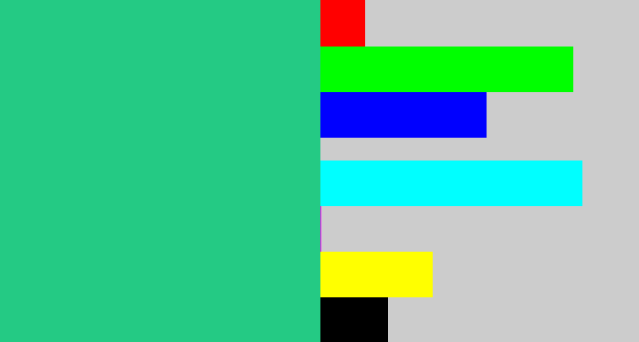 Hex color #24ca84 - greenblue