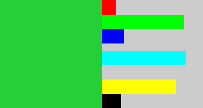 Hex color #24cf38 - shamrock green