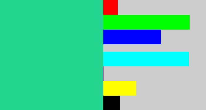 Hex color #24d590 - greenblue