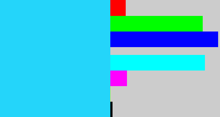 Hex color #24d5fa - neon blue