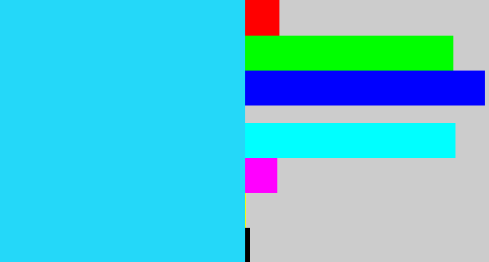 Hex color #24d8f9 - bright light blue