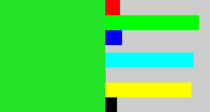 Hex color #24e428 - radioactive green