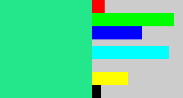 Hex color #24e68b - wintergreen