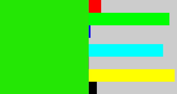 Hex color #24e706 - vivid green