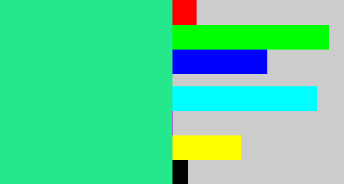 Hex color #24e88b - wintergreen