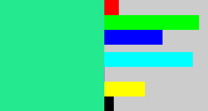 Hex color #24e98f - wintergreen