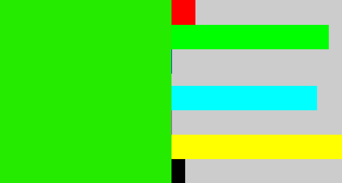 Hex color #24eb00 - vivid green
