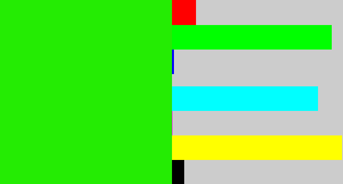 Hex color #24ec03 - vivid green