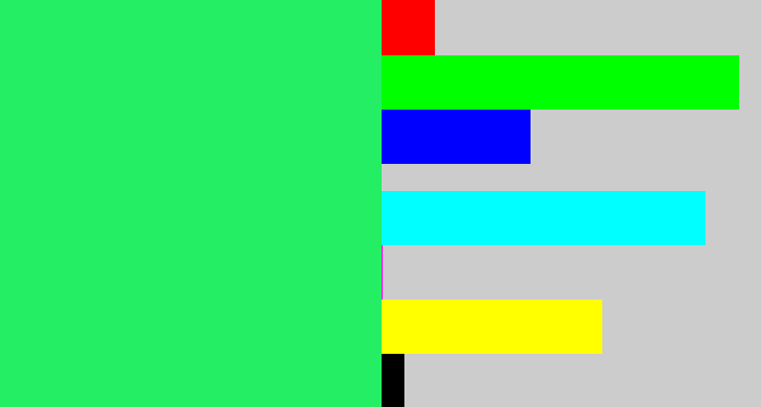 Hex color #24ef64 - spearmint