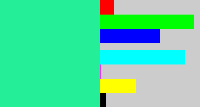 Hex color #24ef98 - wintergreen