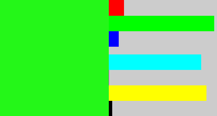 Hex color #24f718 - radioactive green