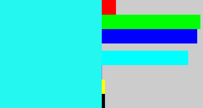 Hex color #24f7f0 - bright light blue