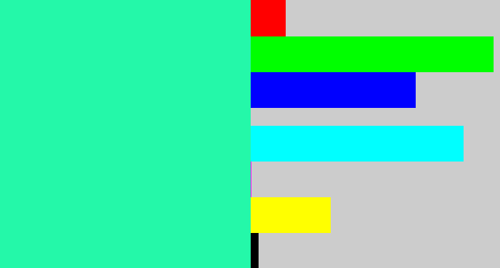 Hex color #24f8a9 - greenish cyan