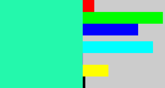 Hex color #24f8ac - greenish cyan