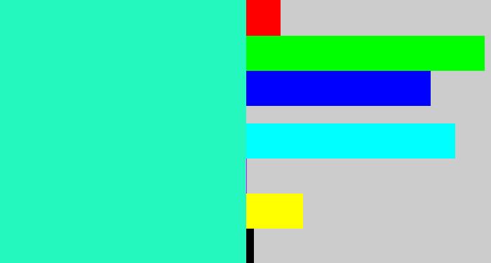 Hex color #24f8bf - greenish cyan