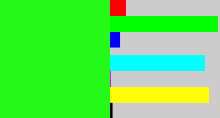 Hex color #24f918 - radioactive green