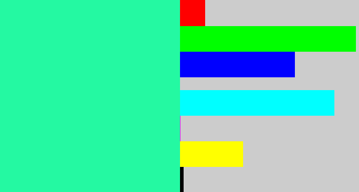Hex color #24f9a2 - greenish cyan