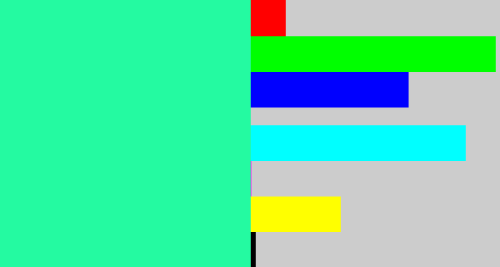 Hex color #24faa1 - greenish cyan