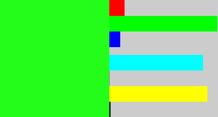 Hex color #24fc1a - radioactive green