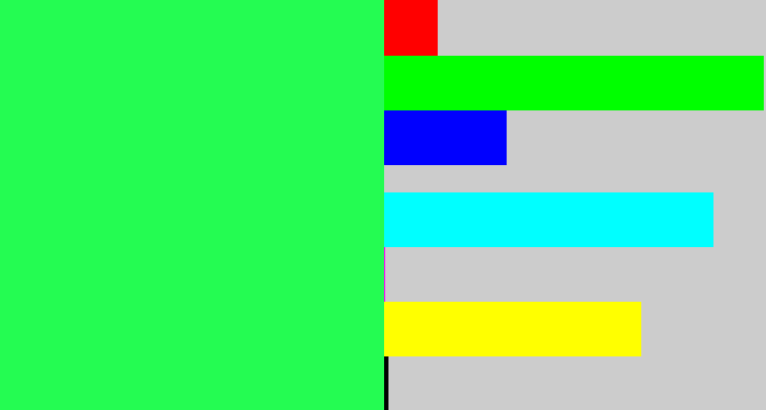 Hex color #24fc52 - bright light green