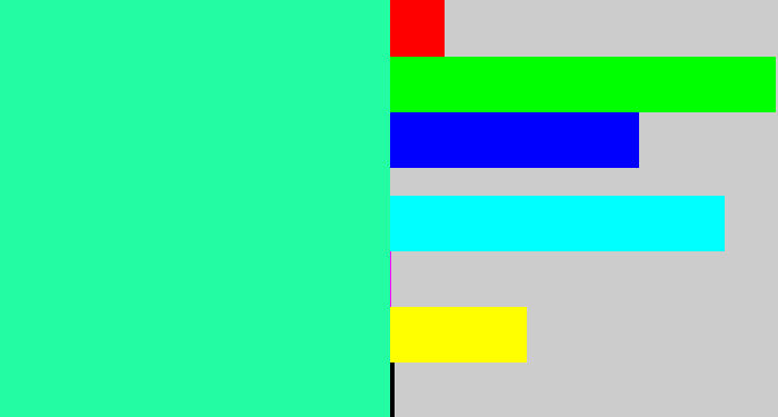 Hex color #24fca4 - greenish cyan