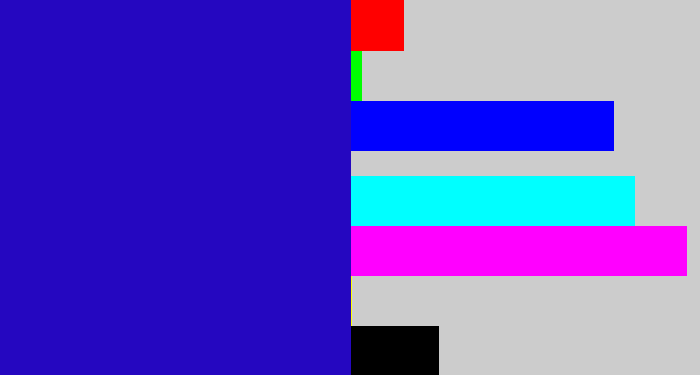Hex color #2507c0 - ultramarine