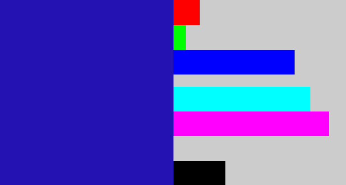 Hex color #2512b3 - ultramarine