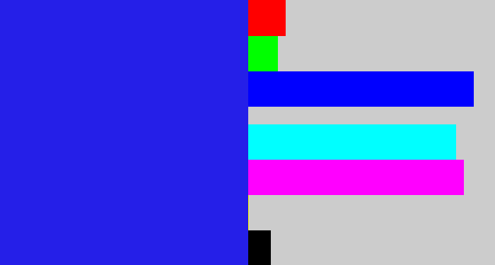 Hex color #251fe8 - vivid blue