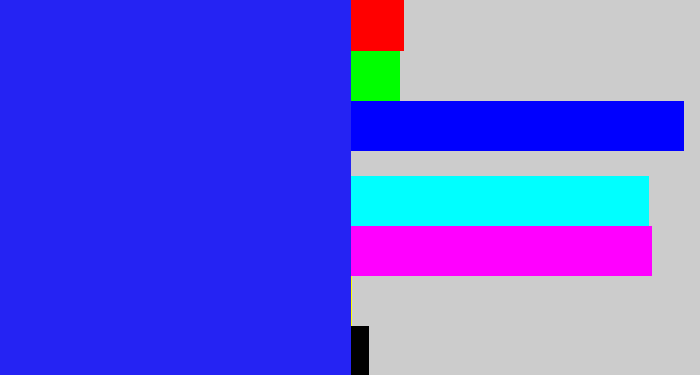 Hex color #2523f3 - vivid blue