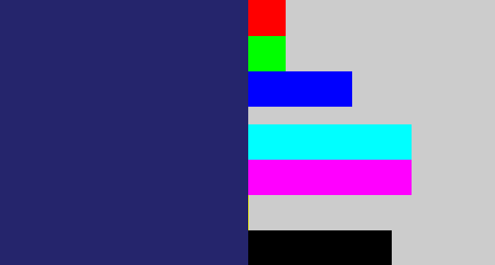 Hex color #25256c - dark slate blue