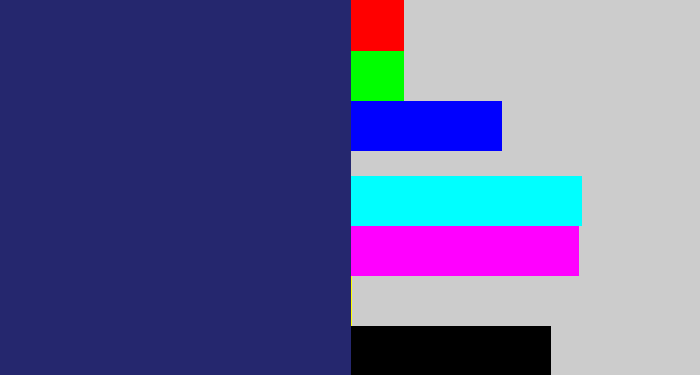 Hex color #25276e - dark slate blue