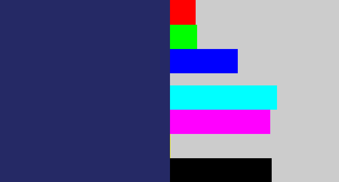 Hex color #252965 - dark slate blue