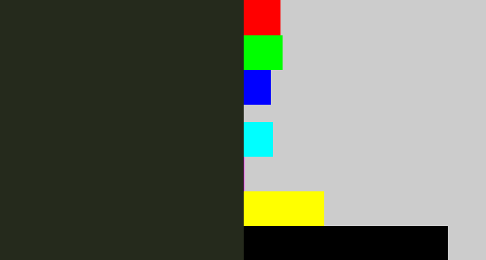 Hex color #252a1c - dark
