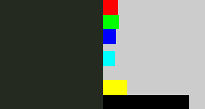 Hex color #252a20 - dark