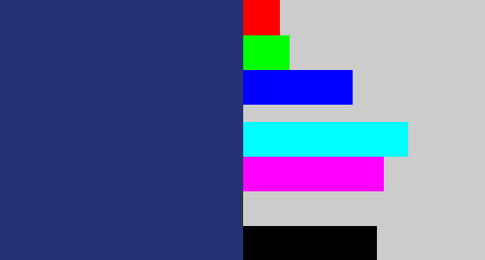 Hex color #253174 - dark slate blue
