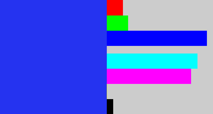 Hex color #2533f0 - vivid blue