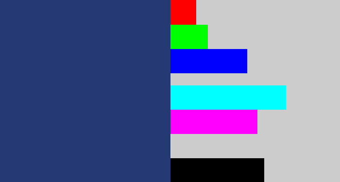 Hex color #253974 - dark slate blue