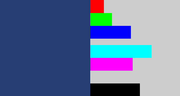Hex color #253d73 - dark slate blue