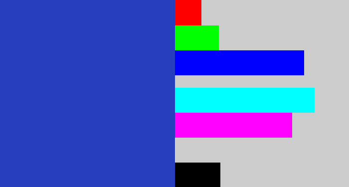 Hex color #253fbd - blue blue