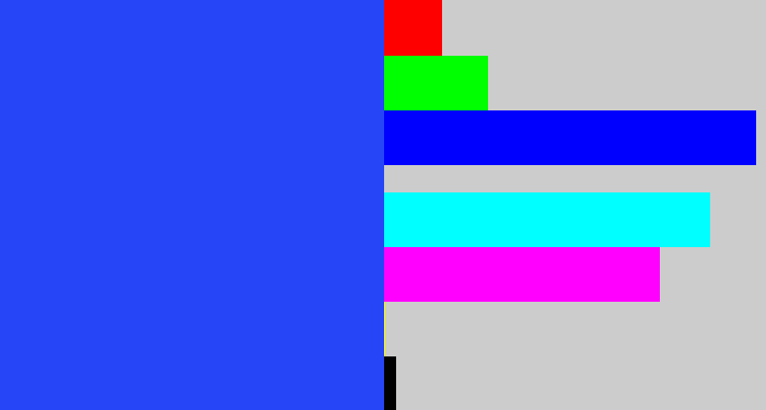 Hex color #2545f7 - azul
