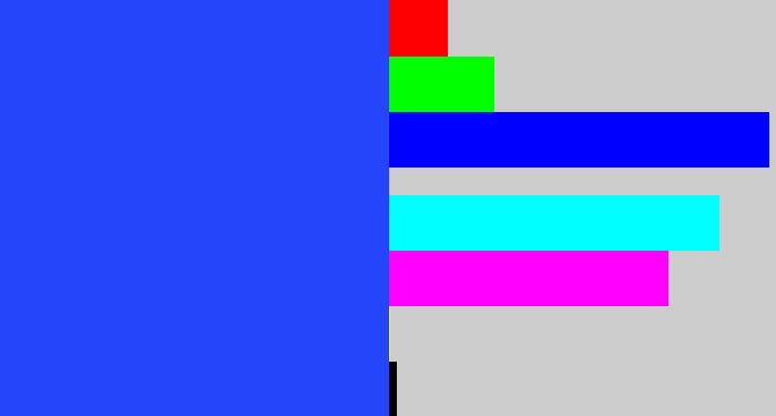 Hex color #2545fa - vivid blue