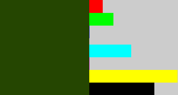 Hex color #254601 - forrest green