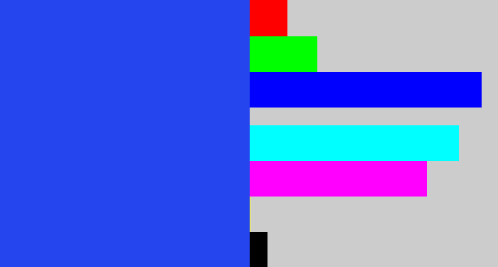 Hex color #2546ee - azul