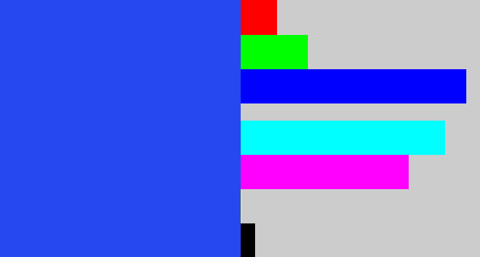 Hex color #2548f0 - azul