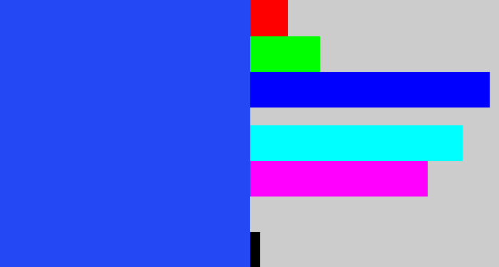 Hex color #2548f5 - azul