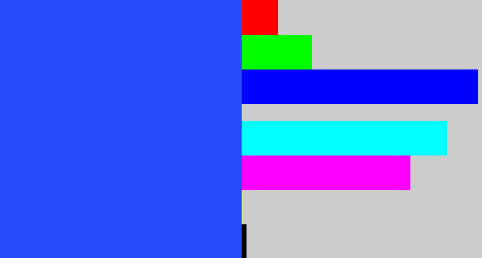 Hex color #254bfb - azul