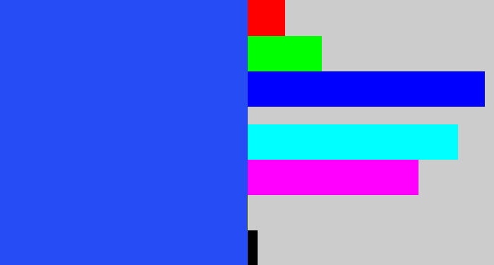 Hex color #254cf5 - azul